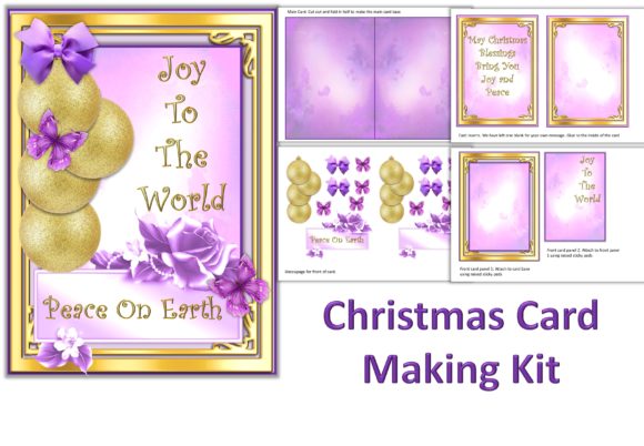 Download Pink Christmas Card Making Kit - Card making Collection
